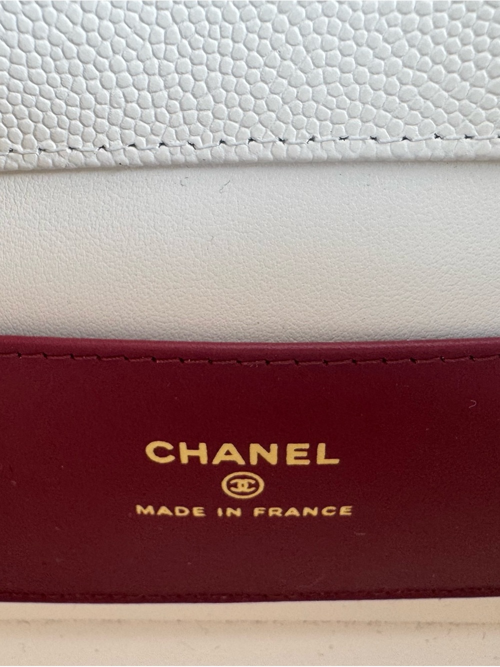 CHANEL Ivory Caviar Mini Preppy Covo Shoulder Bag with Gold CC - Picture 3 of 3